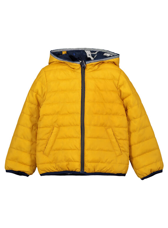 Boys' reversible hooded padded jacket FOGROBLOU1 / 19S902X1BLO070
