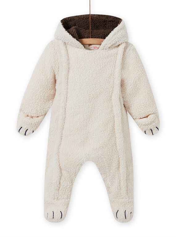 Baby boy's ecru sherpa bear jumpsuit MUGROPIL / 21WG1061PIL001