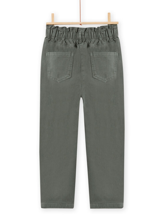 Girl's khaki twill paperbag pants MAKAPANT / 21W901I1PAN626