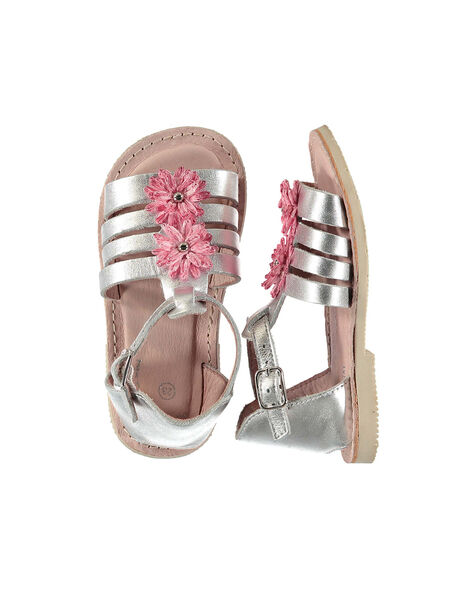 Baby girls' smart leather sandals FBFSANDCHIC / 19SK37C1D0E956