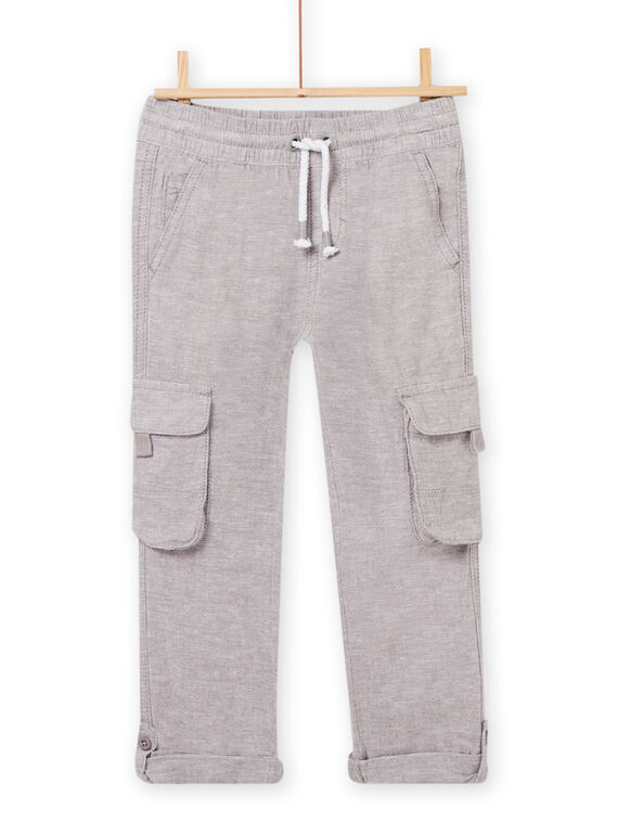 Child grey linen pants NOHOPAN / 22S902T2BERJ907