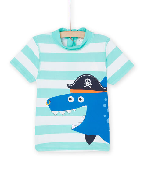 Blue striped UV resistant swim shirt RYOMERUVTIREQ / 23SI02R2TUVC200
