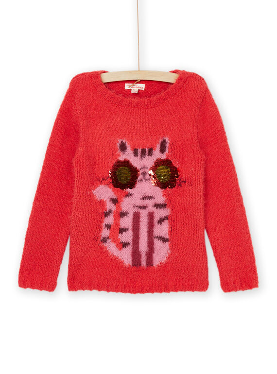 Knitted sweater with cat animation PAPRIPULL / 22W901P1PULF503