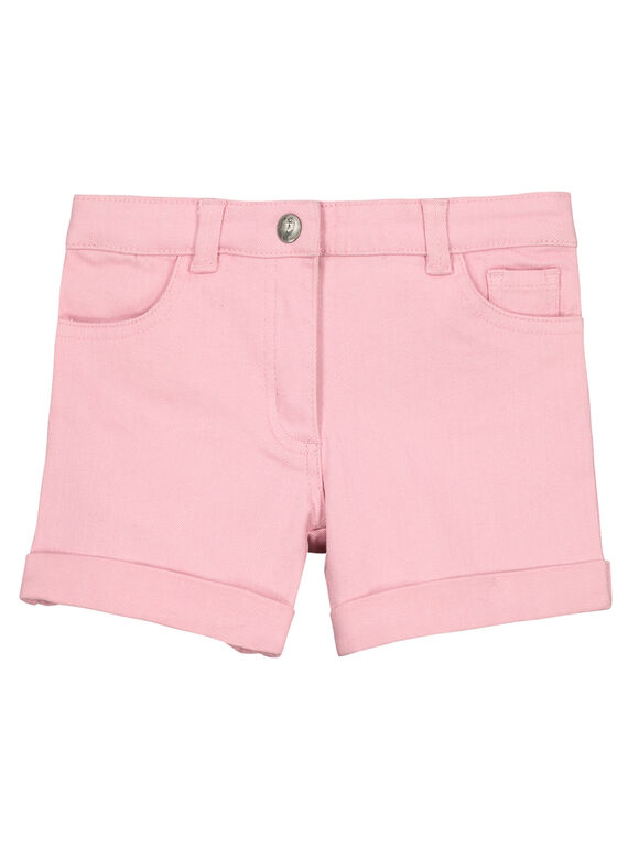 Girls' basic pink shorts FAJOSHORT5 / 19S901G4D30D303