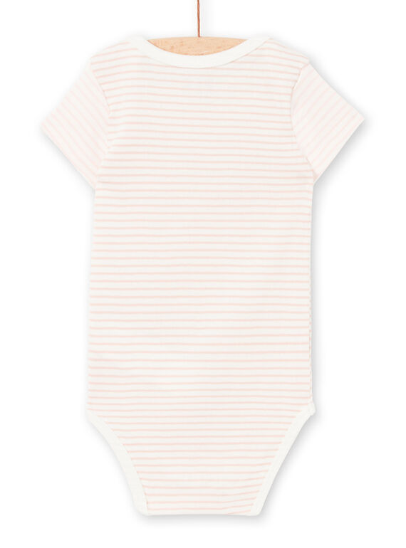 Pink and white striped bodysuit LEFIBODCHA / 21SH1322BDL001