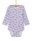 Baby girl's long sleeve floral print bodysuit MEFIBODLIB / 21WH13C6BDL001