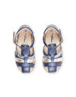 Navy blue leather sandals RISANDBLUE / 23KK3766D0E070
