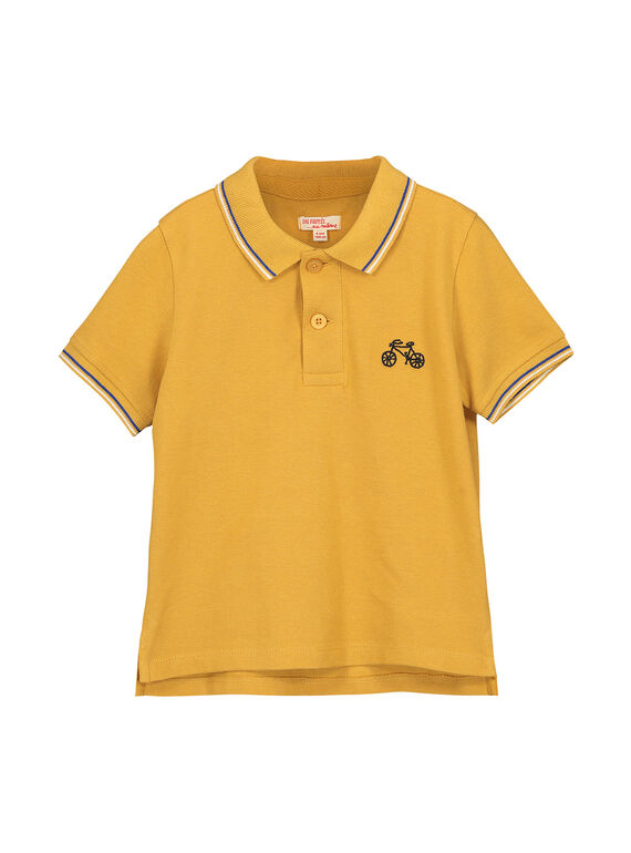 Boys' mustard yellow polo shirt FOJOPOL1 / 19S902Y1D2DB107