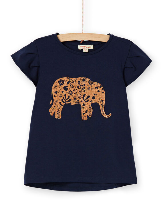 Dark blue t-shirt with elephant pattern LAJOTI4 / 21S90131D31C205