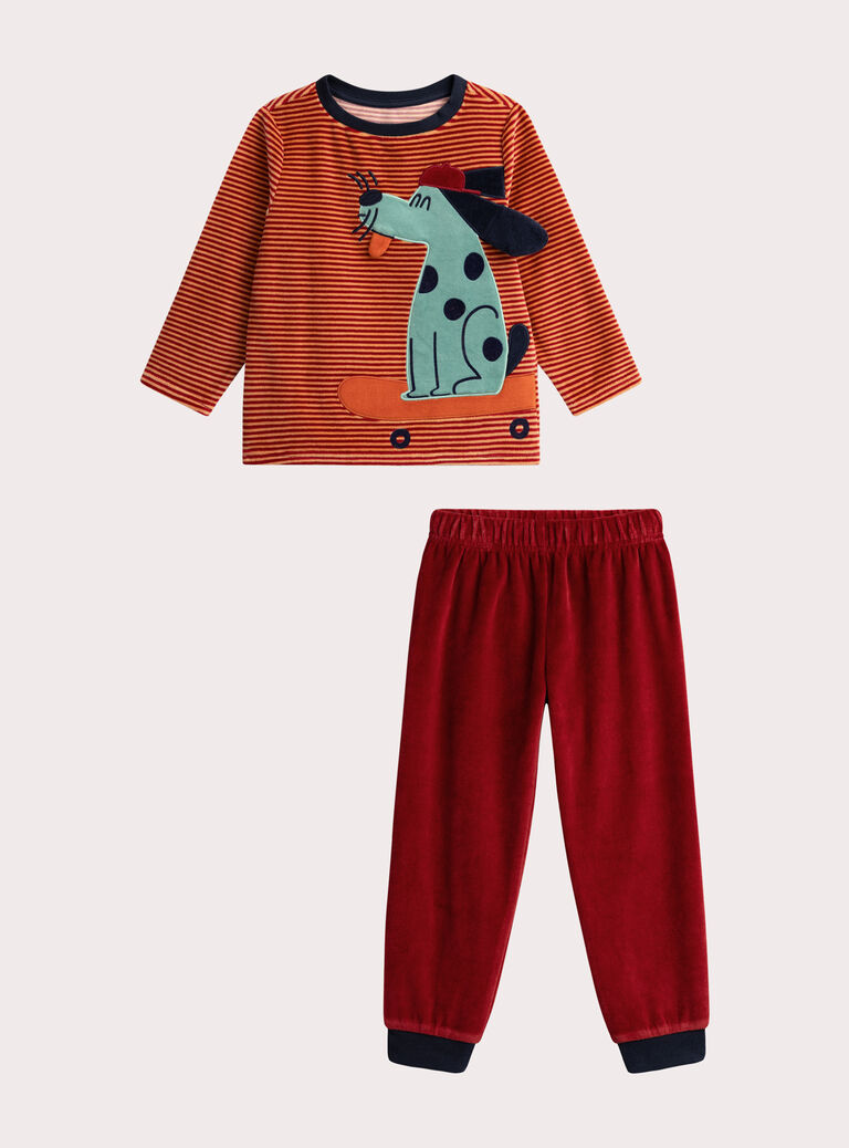 Red velvet pajamas for boys  VEGOPYJWAF / 24WH1299PYJF526