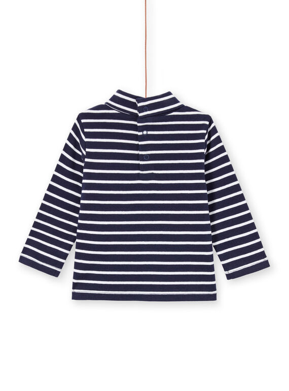 Baby boy navy blue striped long sleeve undershirt MUJOSOUP2 / 21WG10N1SPL070