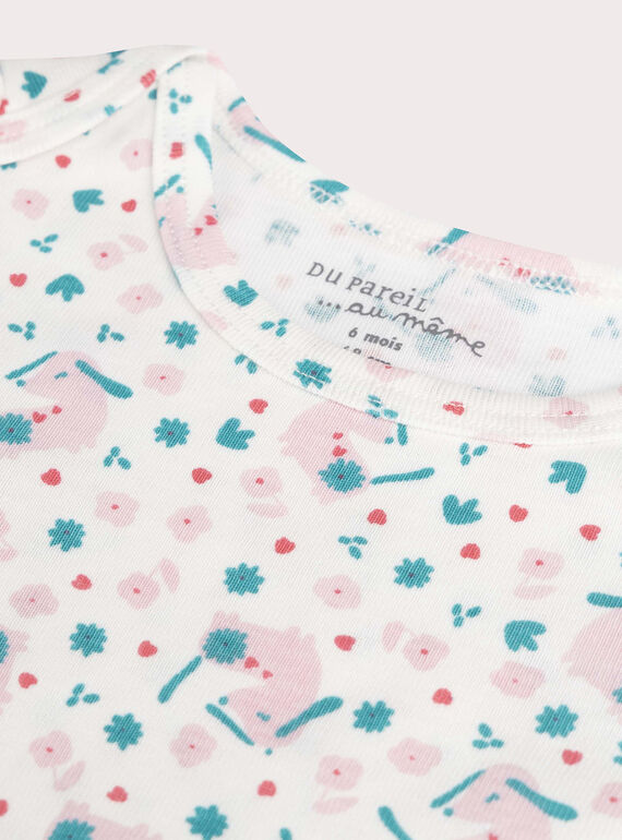 Set of 2 long-sleeved printed bodysuits for baby girl  VEFIBODDOG / 24WH1381BDL001