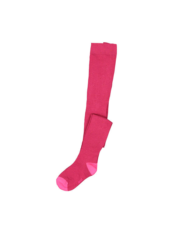 Girls' pink glitter tights FYABACOL / 19SI0161COL099