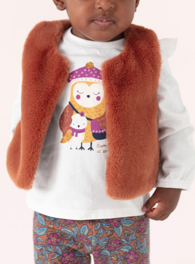  Reversible sleeveless cardigan for baby girl  VIBACAR2 / 24WG09Q3CAR821