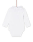 White bodysuit with ladybug and flower motifs for a girl birth NOU1BOD4 / 22SF0341BOD000