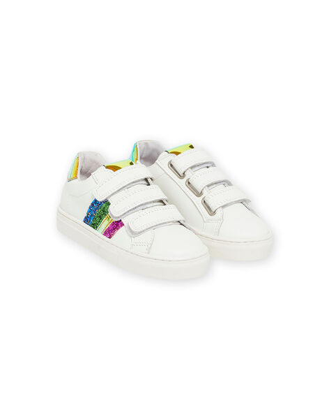 White sneakers with multicolored sequins child girl NABASCELINE / 22KK3532D3F000