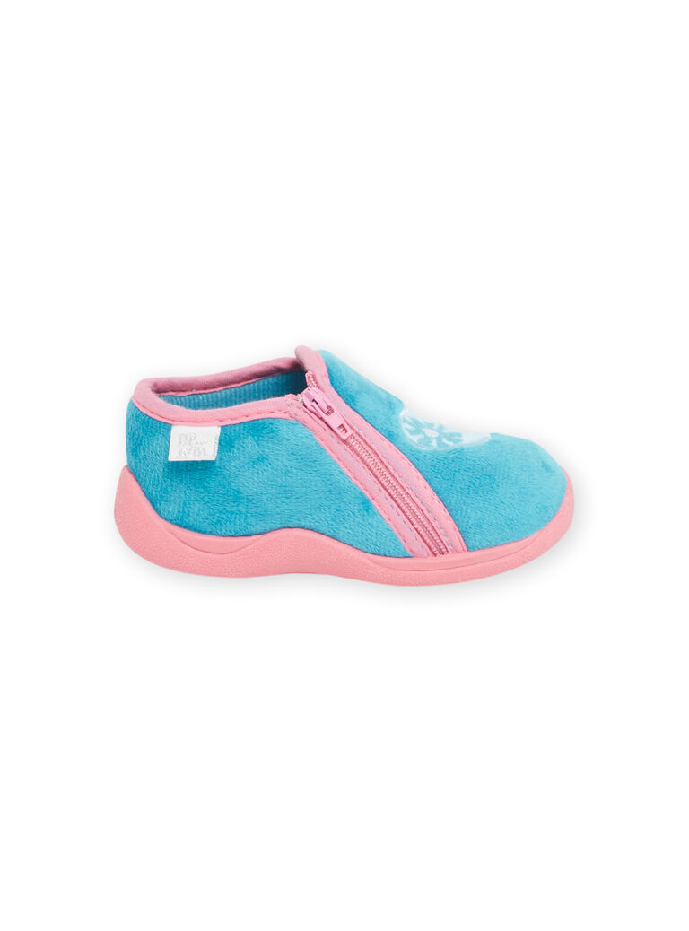 Baby girl azure and pink butterfly slippers NIPANTPAPILL / 22KK3723D0AC201