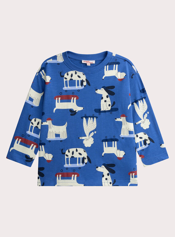 Long-sleeved dog print T-shirt  WOKATEE2 / 25S90233TMLC212
