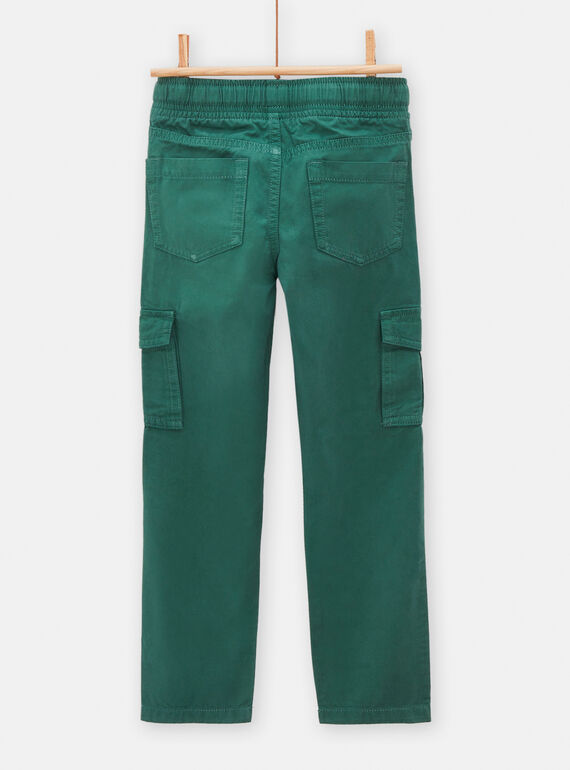 Boy's bottle green cargo pants TOJOPAMAT2 / 24S90282PANG611
