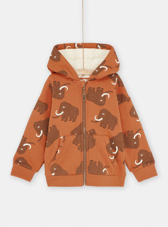 Brown mammoth print hoodie SOCOUGIL1 / 23W902L1GILE414