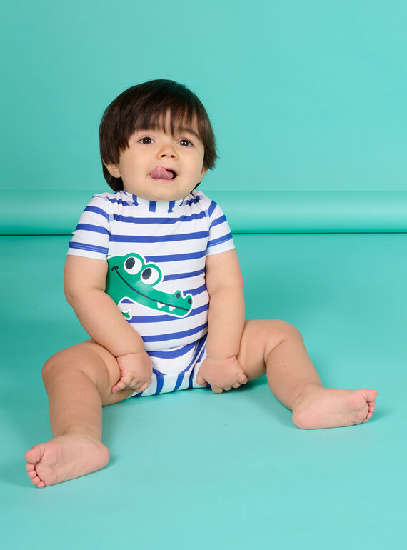 Baby boy white and blue bathing suit NYUCOMUV / 22SI10L1MAI000