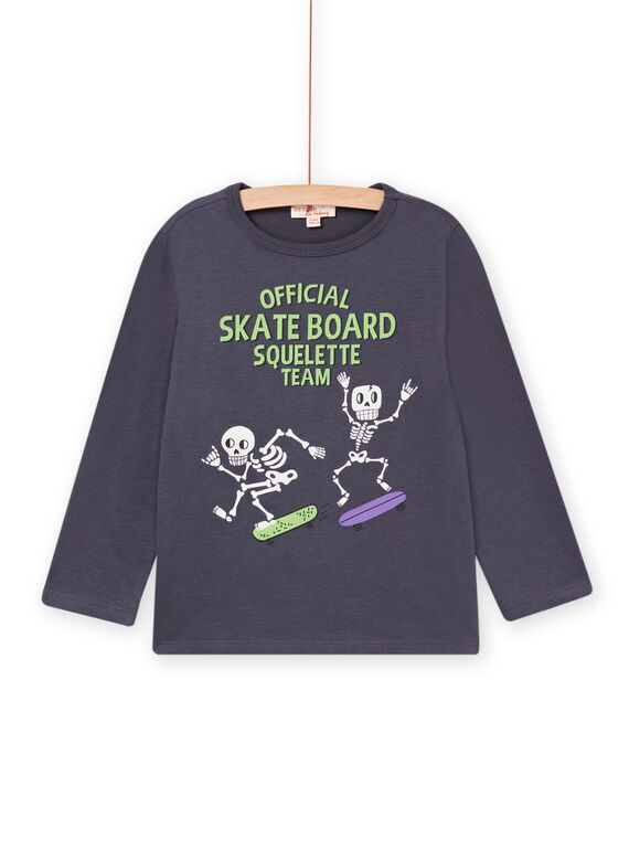 Glow-in-the-dark skeleton animation t-shirt POKATEE4 / 22W902L4TMLJ900