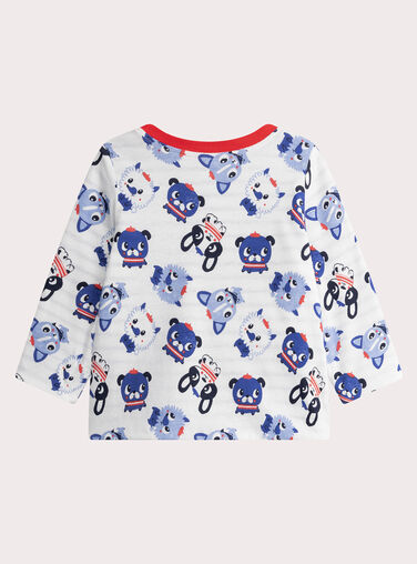 Baby boys' reversible ecru T-shirt Baby boys' reversible ecru T-shirt WUKATEE1 / 25SG1035TMLA002