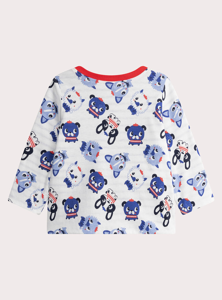 Baby boys' reversible ecru T-shirt Baby boys' reversible ecru T-shirt WUKATEE1 / 25SG1035TMLA002