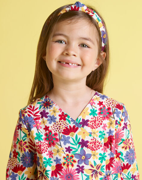 Girl's colorful floral print long sleeve dress MAMIXROB2 / 21W901J3ROB009