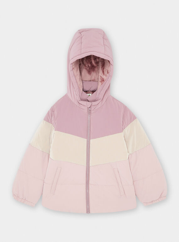 Purple and lilac hooded down jacket SATRIDOUNE / 23W901C1D3EH704