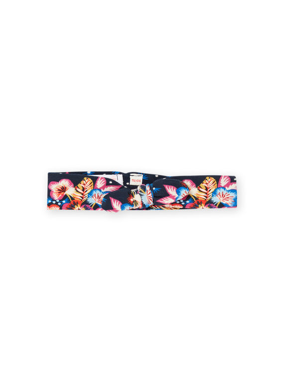 Black headband with flower print RYIJUNBAN / 23SI09U1BANC243