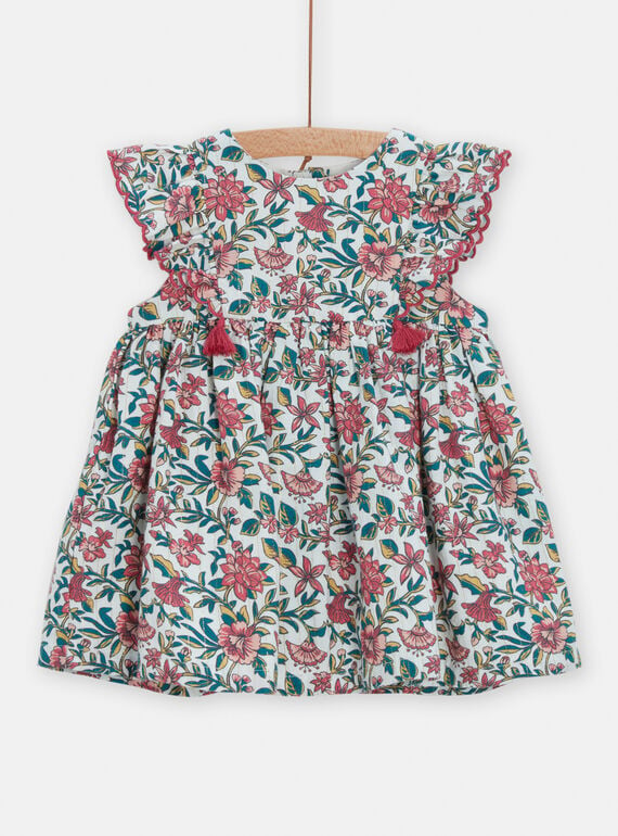 Baby girl multicolored floral print dress TICRIROB1 / 24SG09L2ROB001