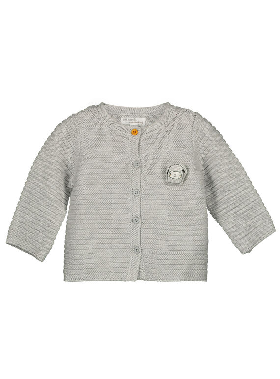 Unisex babies' garter stitch cardigan GOU1GIL / 19WF0511GILJ922