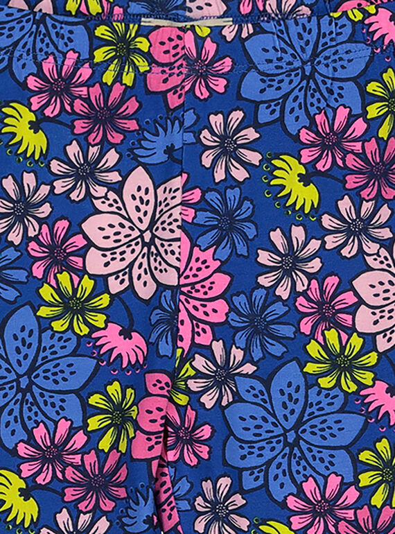 Girls' floral print leggings GYABLELEG / 19WI0191CAL707