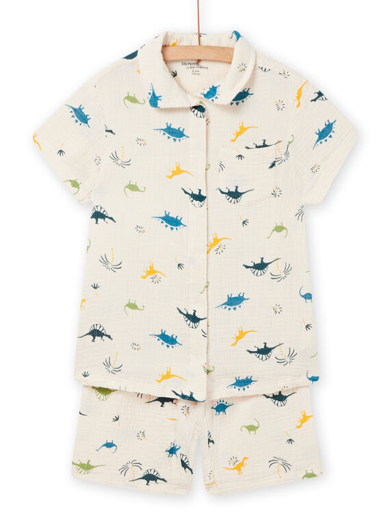 Child boy's dark ecru pajamas NEGOPYCGAZ / 22SH12HBPYJ003