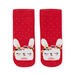 Baby girl's red socks with bunny dots