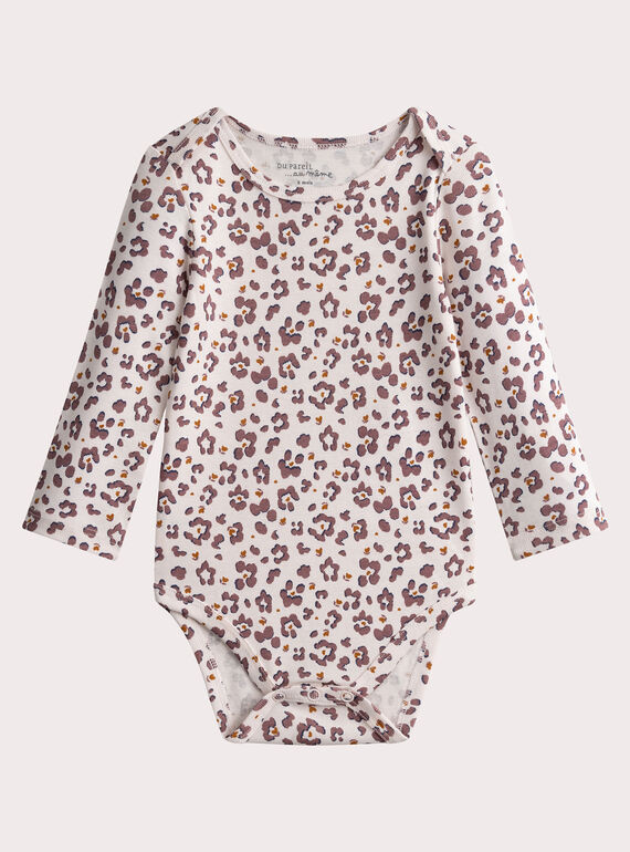 Set of 2 body manChes longgues with panther print for baby girl  VEFIBODPAN / 24WH1383BDLD305