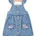 Baby girl denim dress with heart print and pockets