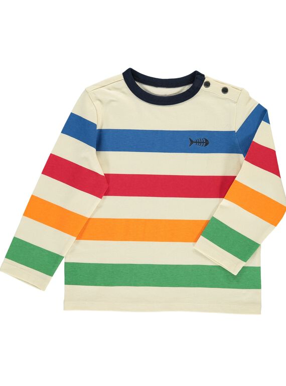 Boys' striped long-sleeved T-shirt DONAUTEE1 / 18W902G1TML002