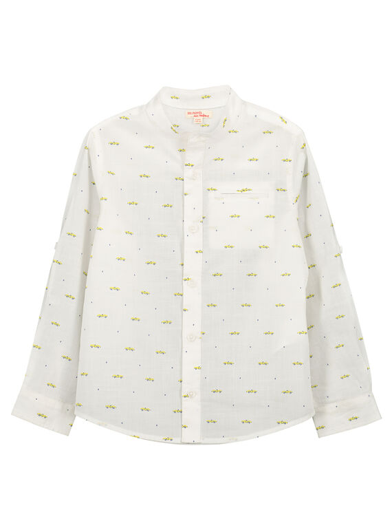 Boys' fancy white shirt FOPOCHEM2 / 19S902C2CHM000