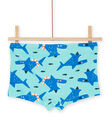 Turquoise shark print swim shorts RYOMERSHOREQ / 23SI02R2MAIC200