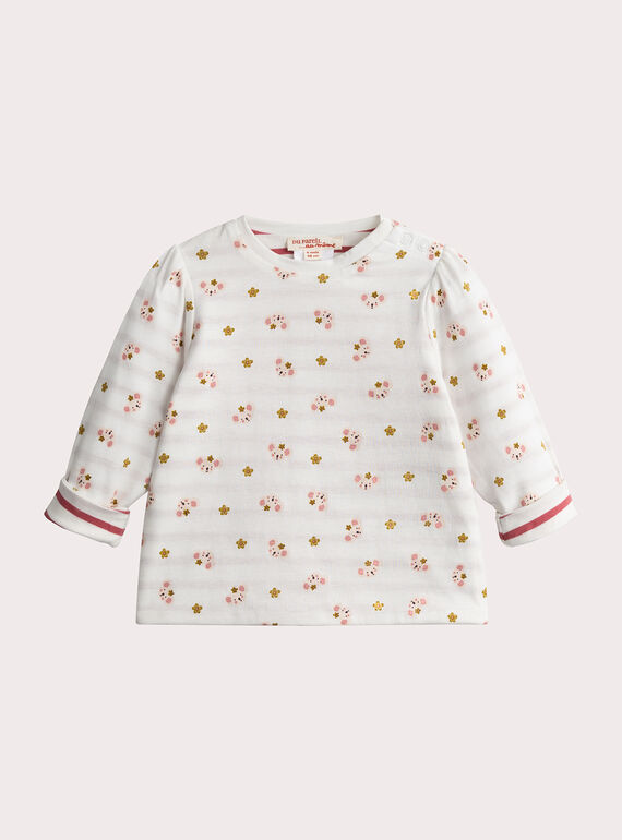 Reversible long-sleeved T-shirt for baby girl  VIKLITEE / 24WG0941TML001