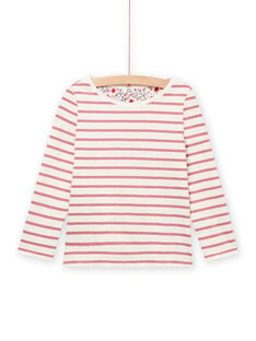 Reversible t-shirt with fantasy print and stripes child girl MAFUNTEE1 / 21W901M1TML001