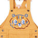 Long overalls with tiger head embroidery