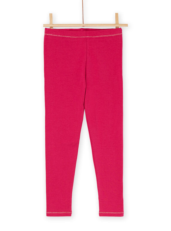 Dark pink elastic waist leggings RYAJOSLEG1 / 23SI0173CALD312