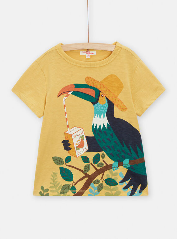 Yellow t-shirt with toucan motif for boys TOLITI1 / 24S902T4TMCB112