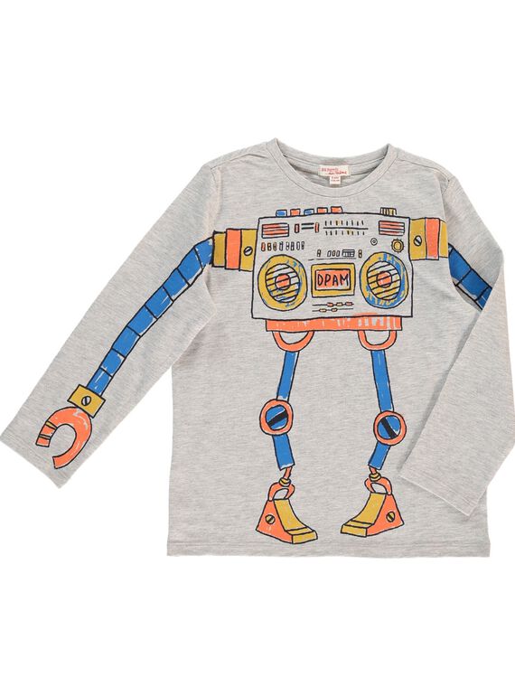 Boys' long-sleeved robot T-shirt DOBLETEE5 / 18W90295TMLJ908