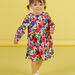 Baby girl's colorful floral print long sleeve dress