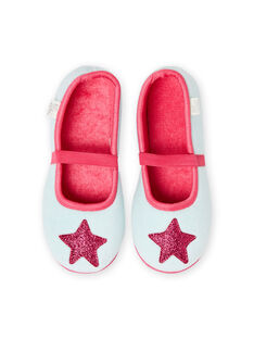 Girl's grey star slippers MAPANTSTAR / 21XK3536D07943