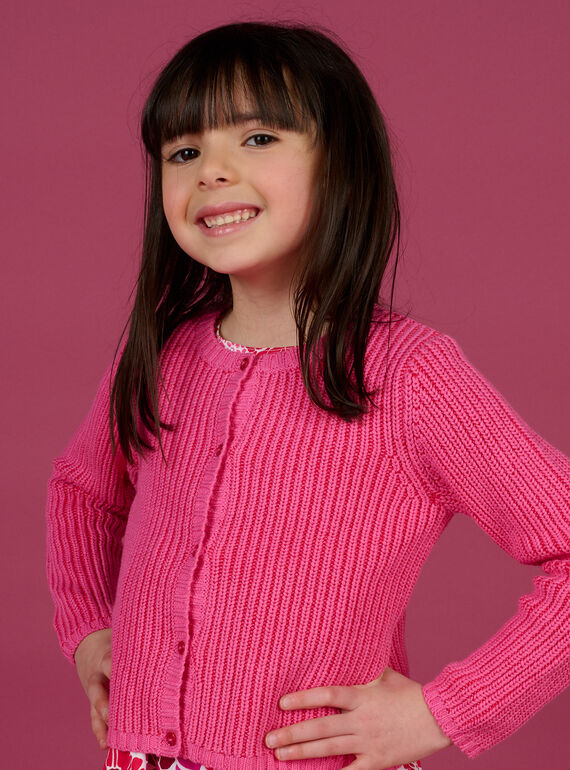 Pink cardigan child girl NAFLACAR / 22S901R1CAR302